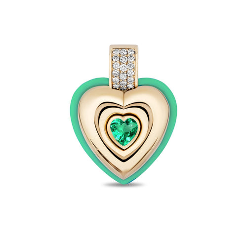 Layered Gemstone Heart Pendant