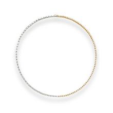 Two Tone Baguette Cut & Round Bezel Diamond Tennis Necklace