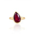 Bezel Set Pear Shaped Ruby Ring