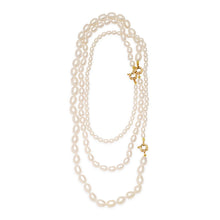 Extra Long Seed Pearl Trio Necklace