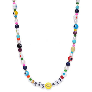 Vacation Mode or Bad Ass Handmade Beaded Necklace