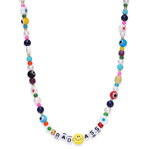 Vacation Mode or Bad Ass Handmade Beaded Necklace