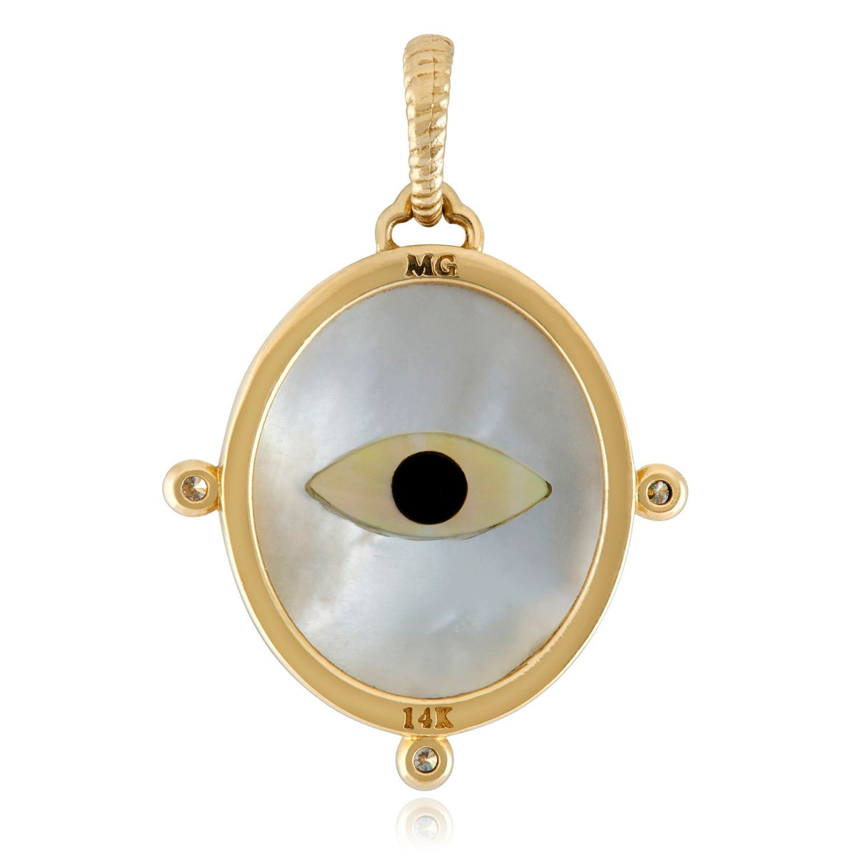 Memento Mori Skull Cameo Gemstone & Diamond Charm Pendant