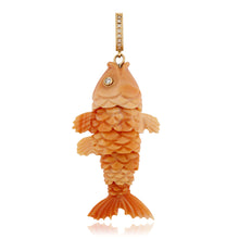 Apricot Conch Shell or Golden Mother of Pearl Articulated Fish Charm