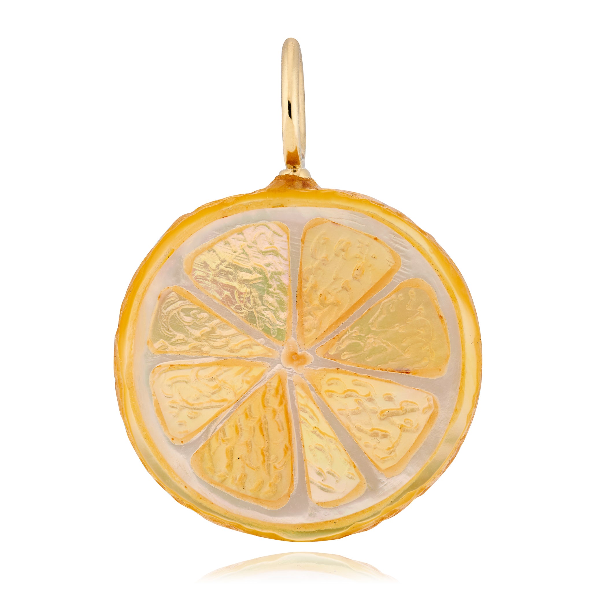 Golden Mother of Pearl Lemon Twist Charm