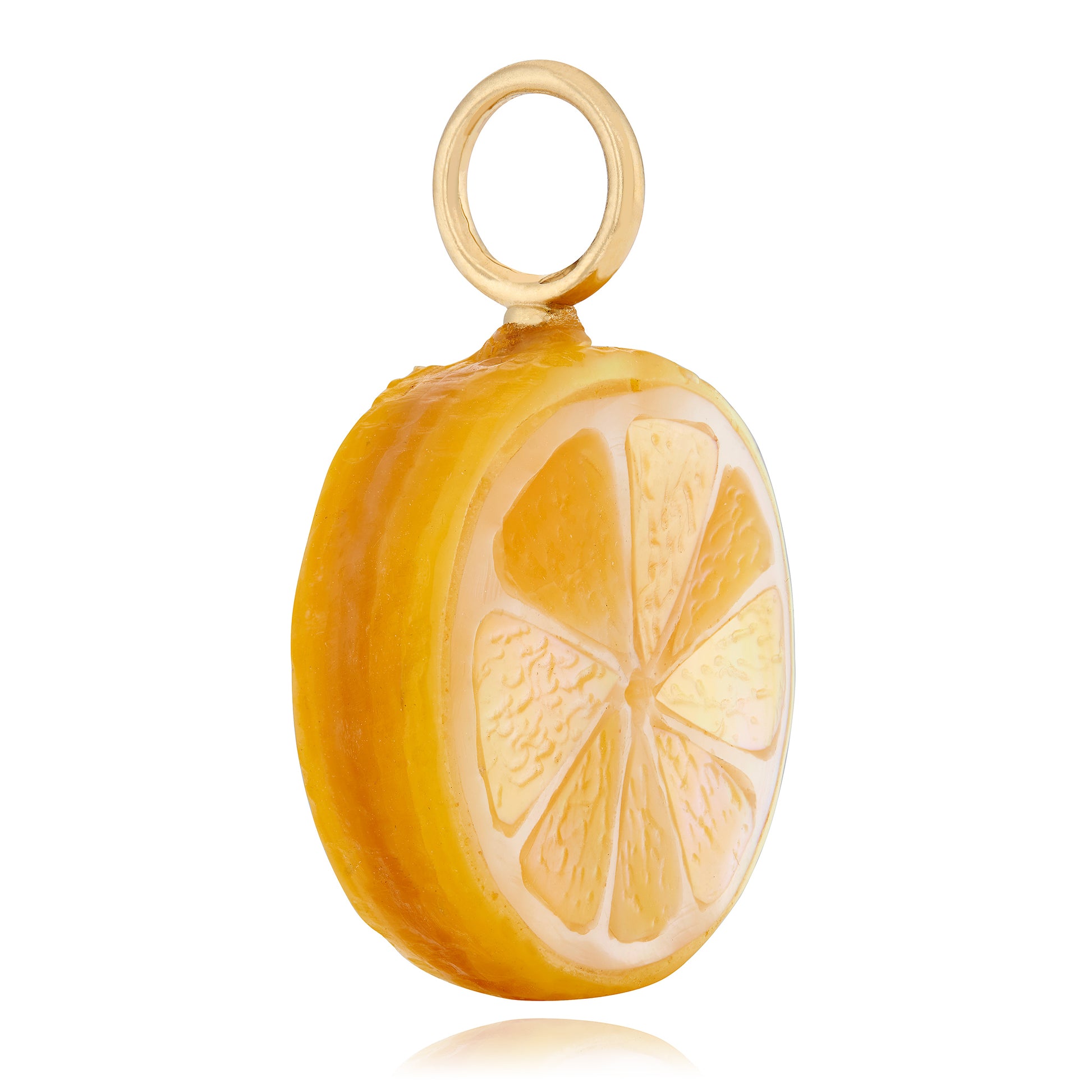 Golden Mother of Pearl Lemon Twist Charm