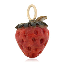 Red Sponge Coral & Abalone Strawberry Charm