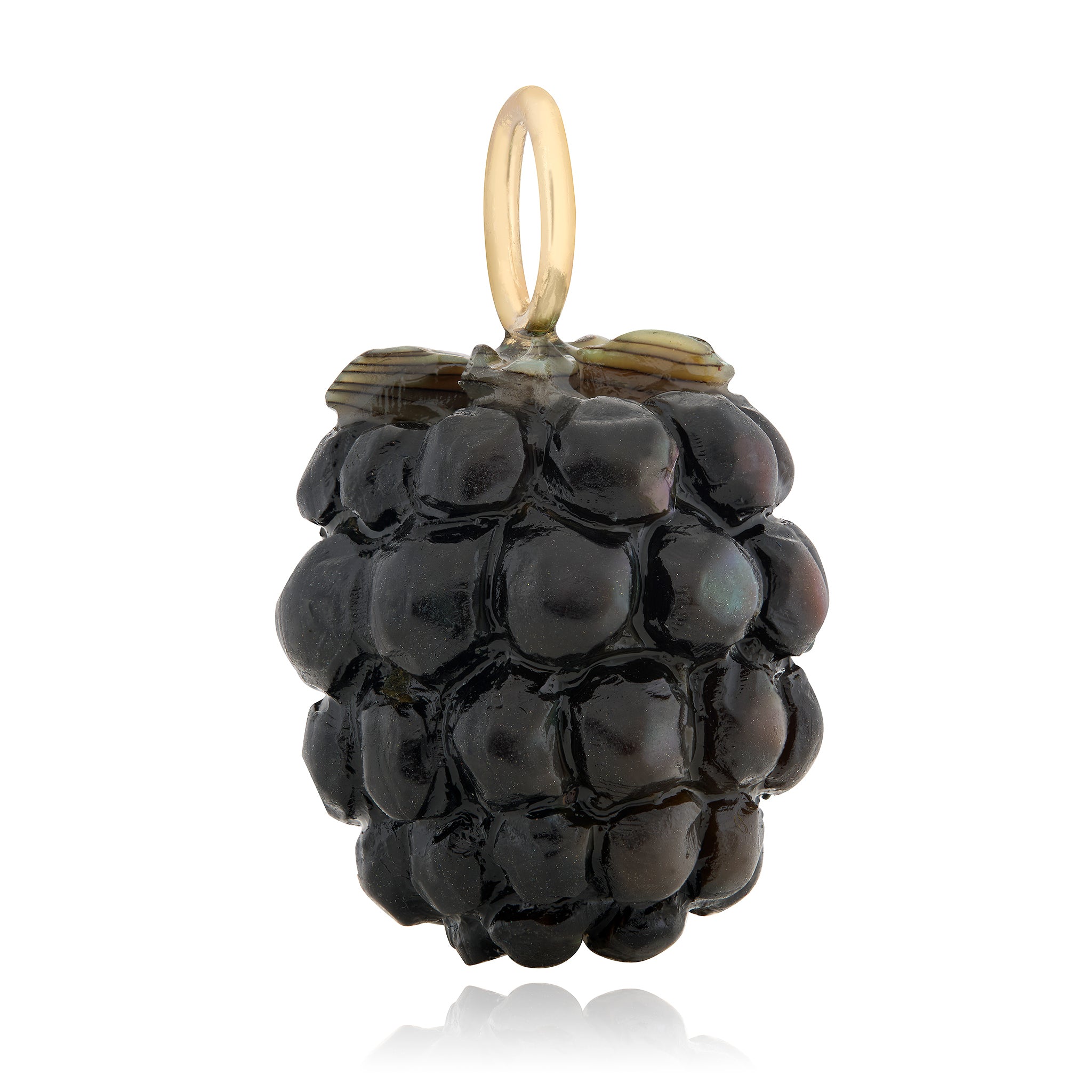 Abalone & Black Chalcedony Blackberry Charm