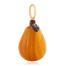 Golden Mother of Pearl Pear Charm