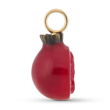 Red Chalcedony & Mother of Pearl Pomegranate Charm