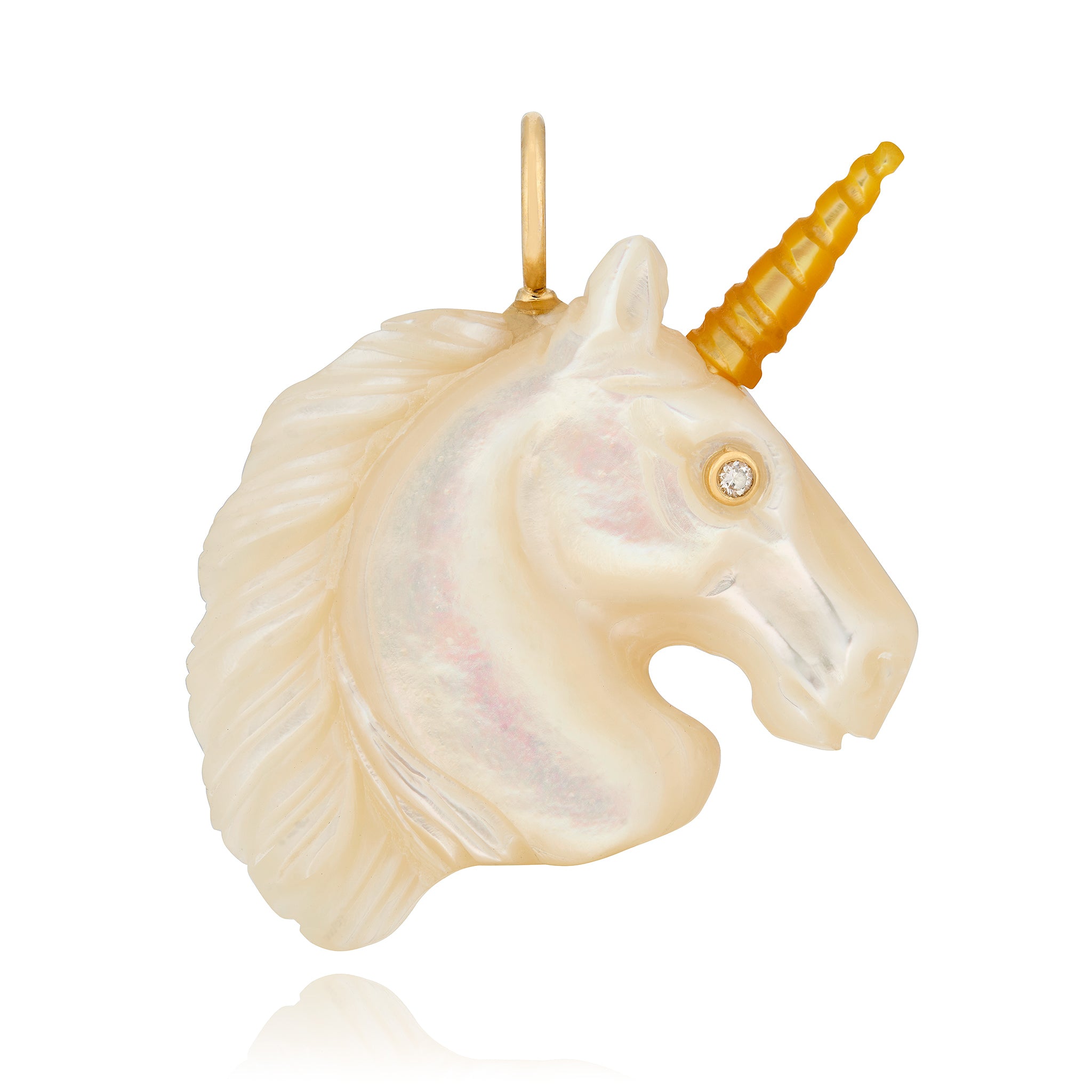 Mother of Pearl Unicorn Charm