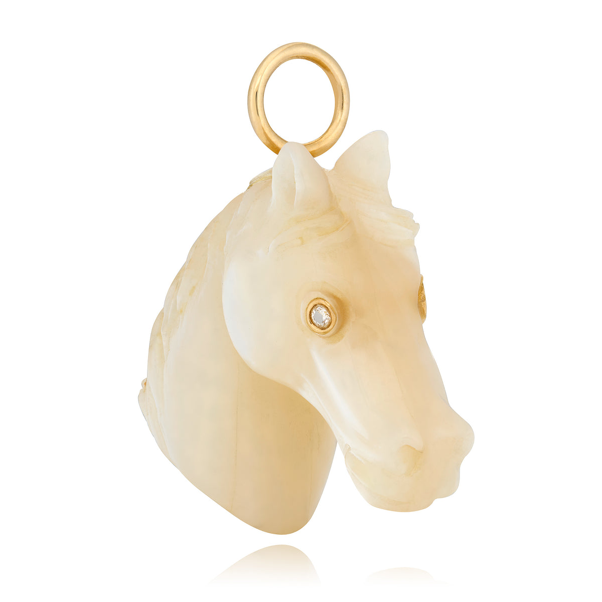 Beauty Black or White Mother of Pearl Horse Charm