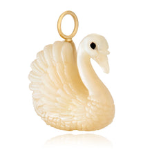 White Mother of Pearl Swan Charm