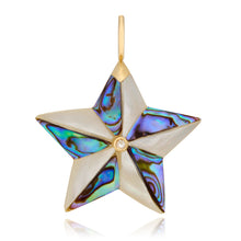 Beveled Luminescent Mother of Pearl & Abalone Star Charm
