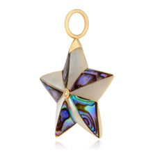 Beveled Luminescent Mother of Pearl & Abalone Star Charm