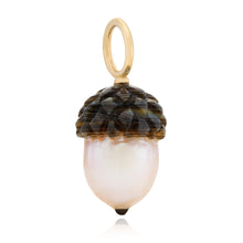 Blush or Golden Mother of Pearl Acorn Charm