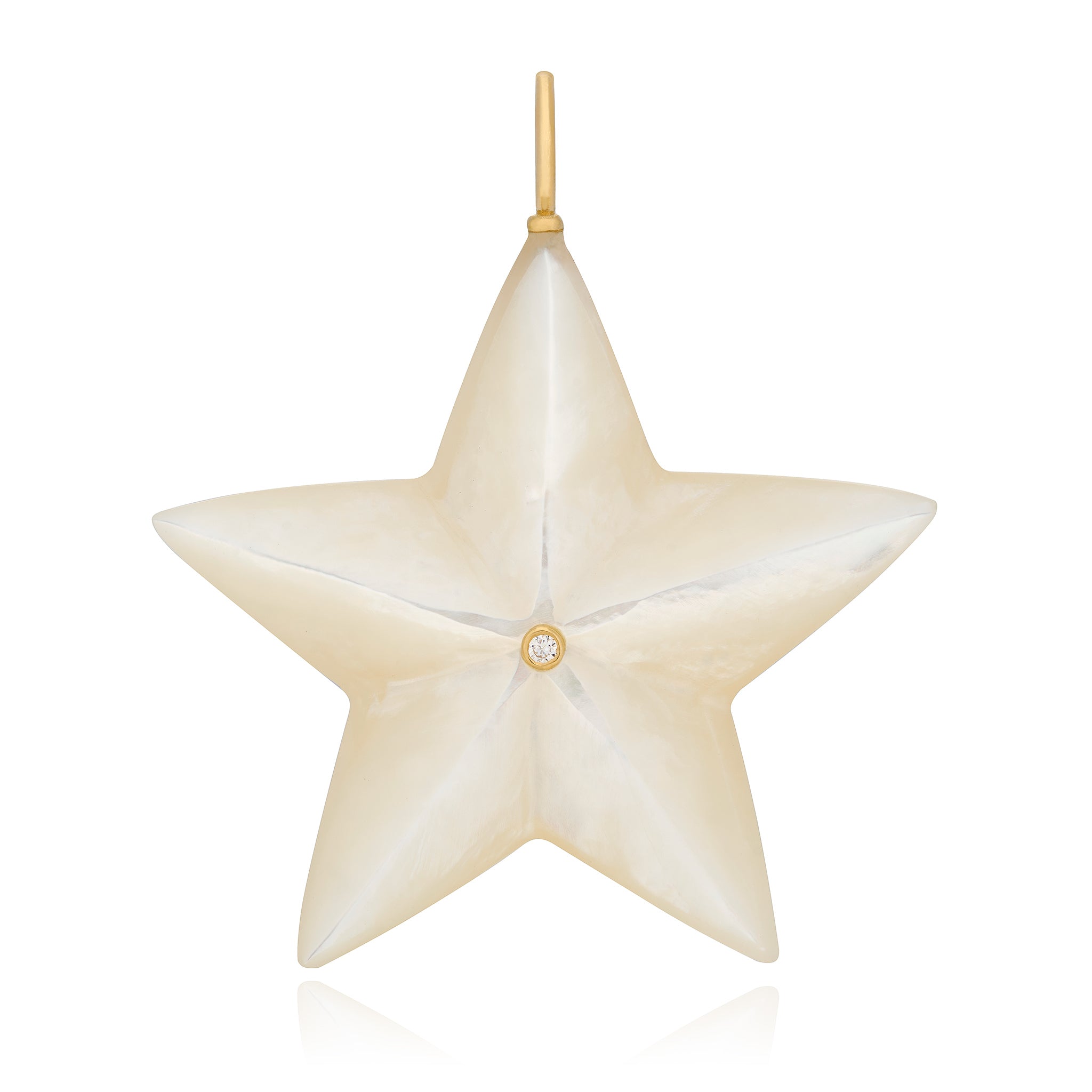 Large Mother of Pearl & Diamond Star Charm