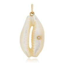 Large Mother of Pearl & Diamond Cowrie Shell Charm