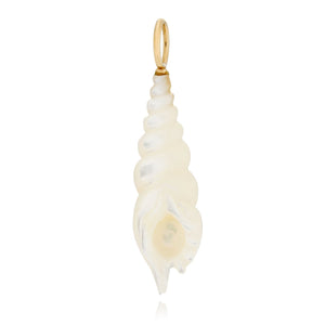 White or Golden Mother of Pearl Spiral Shell Charm