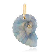 Abalone & Diamond Luminescent Ammonite Shell Charm