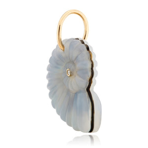 Abalone & Diamond Luminescent Ammonite Shell Charm