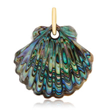 Luminescent Diamond & Gemstone Scallop Shell Charm