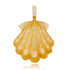 Golden Mother of Pearl & Diamond Scallop Shell Charm