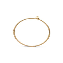 Satin Ball & Pave Diamond Line Bangle Bracelet