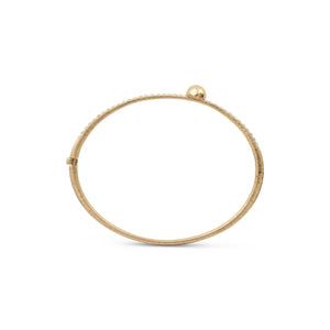Satin Ball & Pave Diamond Line Bangle Bracelet