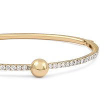 Satin Ball & Pave Diamond Line Bangle Bracelet