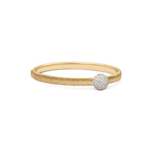Medium or Large Satin Gold & Diamond Ball Bangle Bracelet