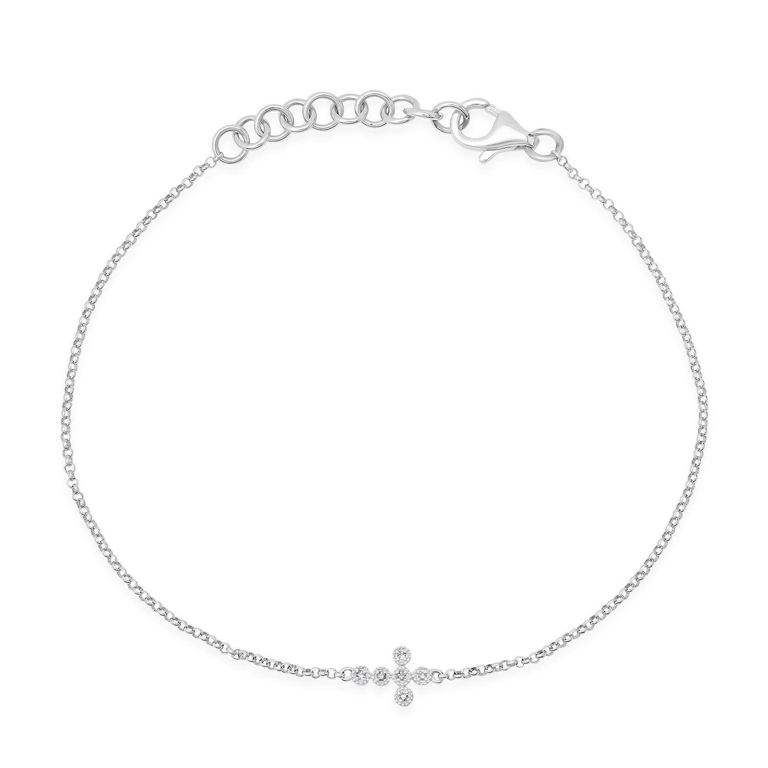 Dainty Diamond Cross BraceletDainty Diamond Open Heart Bracelet