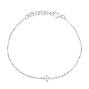 Dainty Diamond Cross BraceletDainty Diamond Open Heart Bracelet