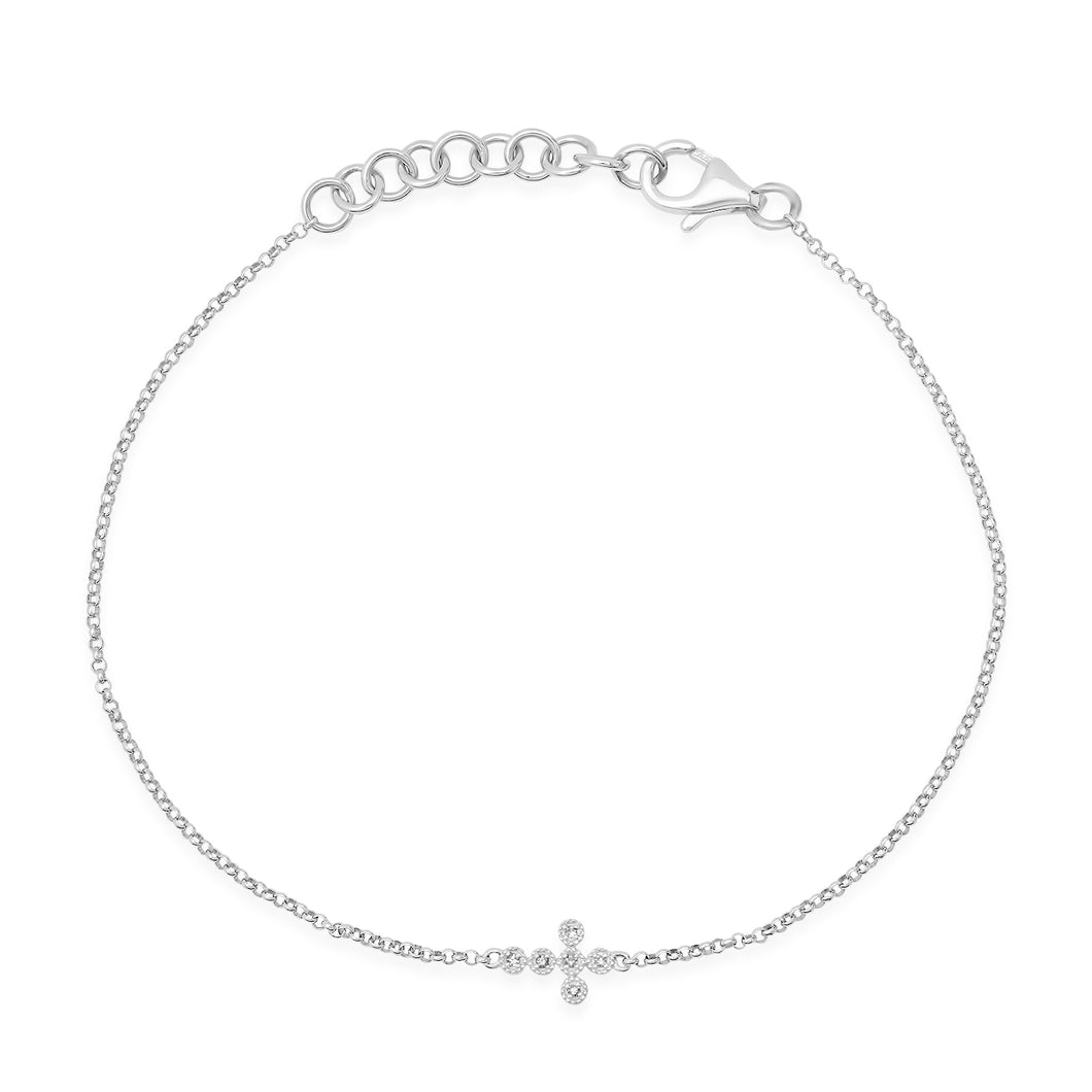 Dainty Diamond Cross BraceletDainty Diamond Open Heart Bracelet