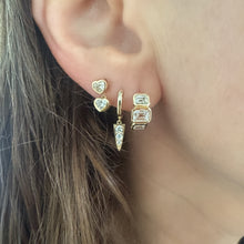 Darling Duo Bezel Set Heart Drop Stud Earrings