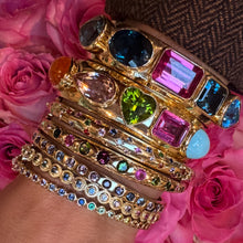 Day & Night Engraved Diamond Bangle with Mixed Spinel