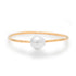 Thick Gold Filled South Sea Pearl Pounded Wire Bangle Bracelet