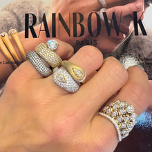 Diamond Bezel Blossom Pave or Gold Cascading Pear Statement Ring