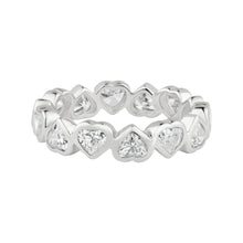 Diamond Hearts On Hearts Bezel Set Eternity Band Ring