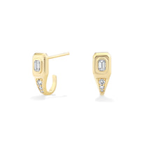 Diamond Signet J Hoops