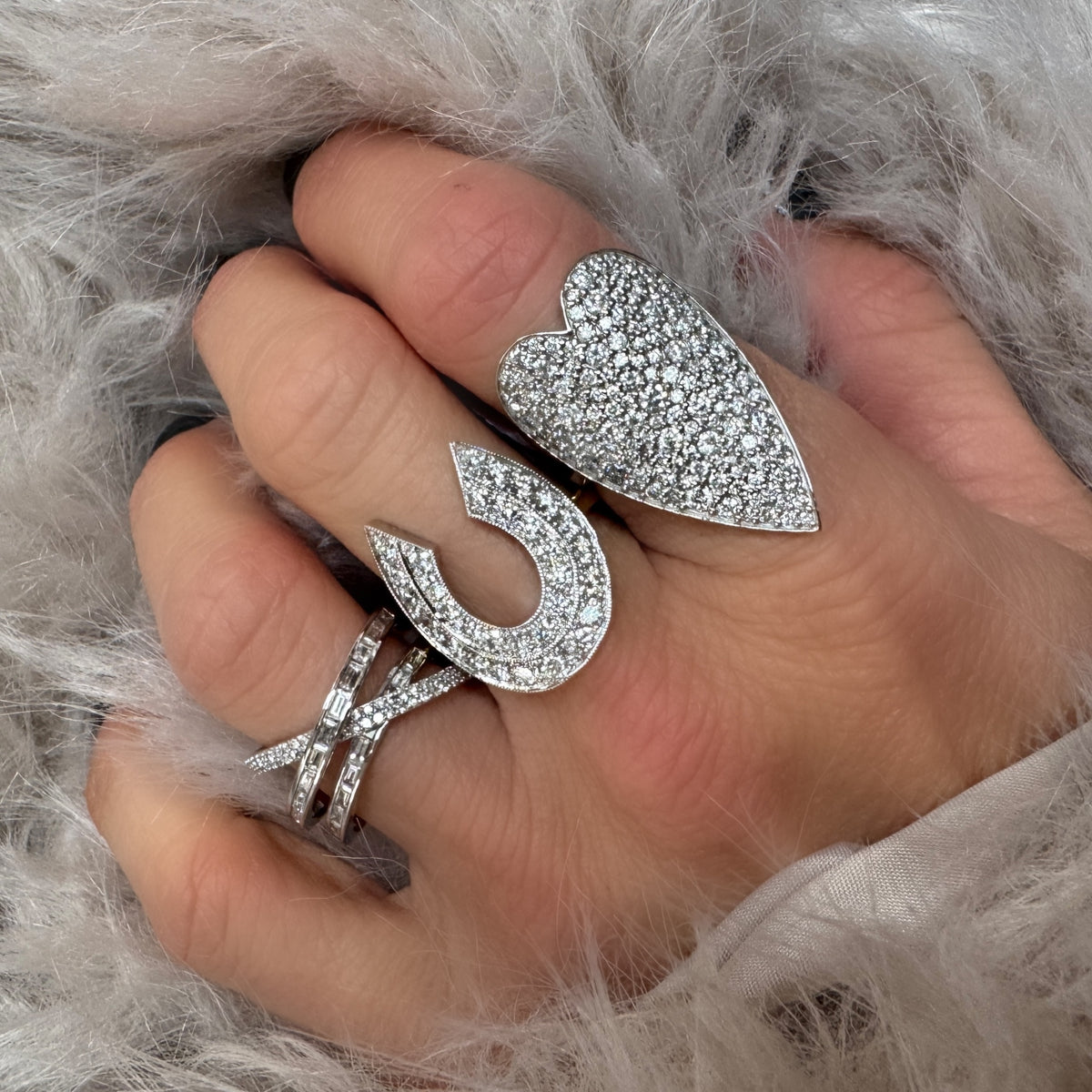 Diamond Baguette Crossover Ring
