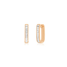 Diamond Baguette Jumbo Lola Huggie Hoop Earrings