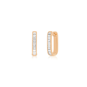 Diamond Baguette Jumbo Lola Huggie Hoop Earrings