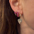 Diamond Burst Huggie Hoop Heart Drop Earrings