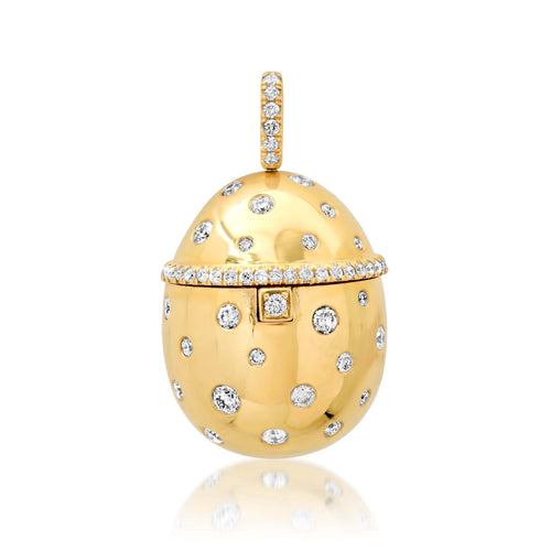 Diamond Egg Locket Pendant