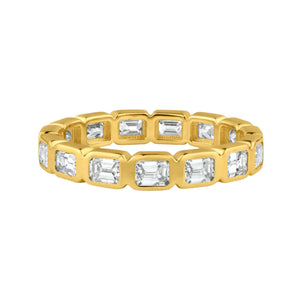 Diamond  Emerald Cut Bezel Set Eternity Band Ring