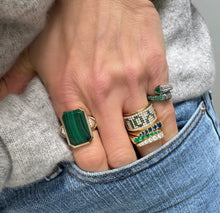 Diamond & Green Garnet I Love You Spinner Band Ring