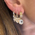 Diamond Huggie Hoop Heart Drop Earrings