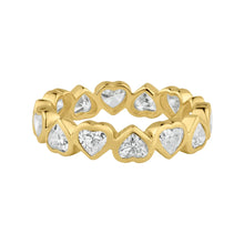 Diamond Hearts On Hearts Bezel Set Eternity Band Ring