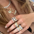 Grandsize Encrusted Initial Ring